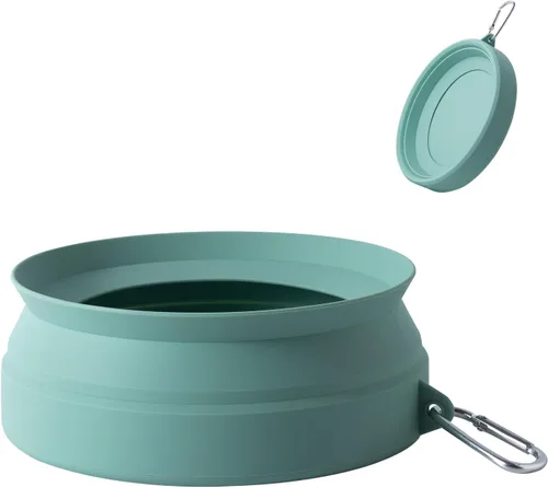 Vista 10 de SLSON Tazón de Agua para Perros a Prueba de Derrames para Autos, Cuencos de Viaje para Perros Plegables Sin Salpicaduras con Moldeo Integrado, Tazón