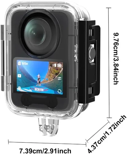 Vista 8 de Funda impermeable compatible con DJI Osmo 360, carcasa de buceo profesional de 144 pies, lente esférica con carcasa de PC a prueba de golpes