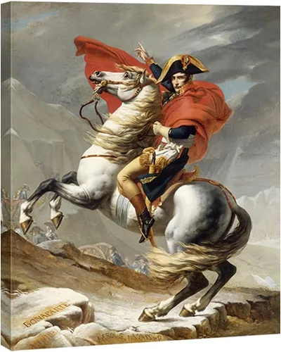 Vista 11 de Wieco Art Napoleón enmarcado cruzando los Alpes de Jacques-Louis David pinturas al óleo, reproducción abstracta de impresiones en alta definición