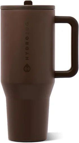 Vista 68 de HydroJug Traveler - Vaso térmico con asa y pajita, 40 onzas, leopardo marrón
