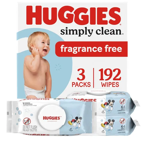 Vista 12 de Huggies Simply Clean Toallitas para Bebé Sin Fragancia, 1 Paquete con Tapa Abatible (64 Toallitas en Total), el Empaque Puede Variar