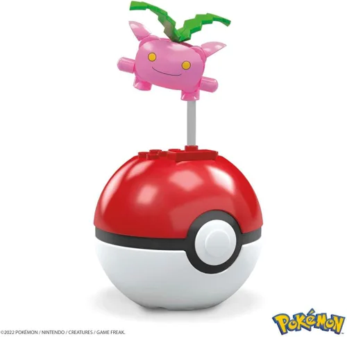 Vista 3 de MEGA Pokemon Hoppip - Juego de construcción con 21 ladrillos y piezas compatibles y Poke Ball, juego de regalo de juguete para edades de 6 años