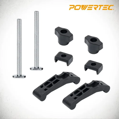 Vista 3 de POWERTEC Abrazaderas de sujeción de riel en T con pernos de riel en T de 3-1/2' para máquina CNC, trineo de sierra de mesa, prensa de taladro, banco