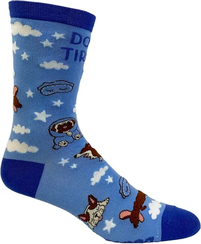 Vista 3 de Calcetines cansados de perro para mujer, divertidos para mascotas, cachorros, amantes de los animales, con gráficos soñolientos, calzado novedoso