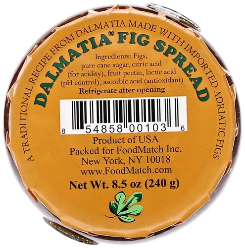 Vista 2 de Mermelada de higo Dalmatia, 8.5 onzas Natural 100%, sin transgénicos, galardonada untable mediterránea Perfecta para tablas de quesos, tostadas