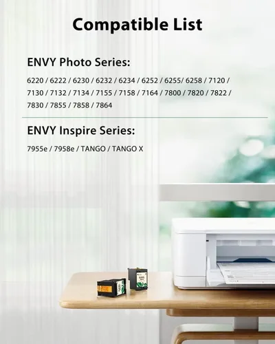 Vista 4 de 64XL - Cartuchos de tinta negros compatibles con HP 64 XL, funciona con Envy Photo 7855 7858 7155 6255 6252 7100 7800, impresora HP Envy Inspire