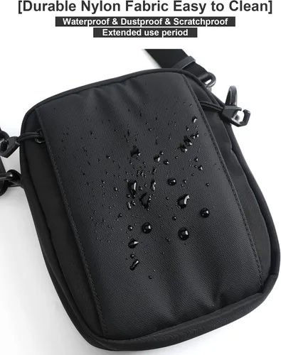 Vista 6 de WEPLAN Bolso cruzado para hombre, mini bolso de hombre, bolso de hombro de mensajero de viaje para hombre, bolsas laterales pequeñas para hombre