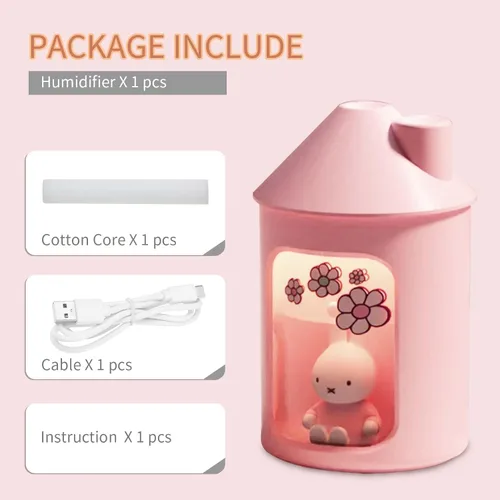 Vista 8 de Mipow x miffy BTA700M Humidificador de niebla fría para dormitorio, humidificador ultrasónico silencioso con luz nocturna, humidificadores de doble
