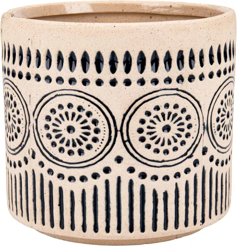 Vista 11 de Maceta de cerámica para plantas de interior y exterior, flor Marrón beige