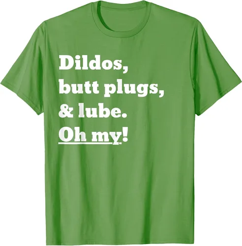 Vista 49 de Consoladores, tapones para los glúteos y lubricante. Camiseta Oh My! Azul bebé