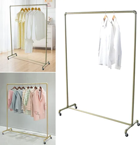 Vista 3 de Perchero de ropa, estante de ropa comercial para colgar ropa, percheros de ropa con ruedas para colgar ropa con ruedas con cerradura para el hogar