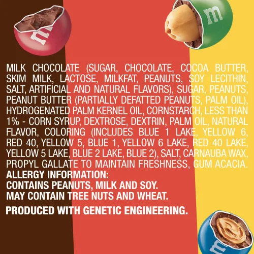 Vista 3 de M&M'S Paquete variado de dulces de chocolate con leche, chocolate con leche, dulces a granel envueltos individualmente, mantequilla de maní