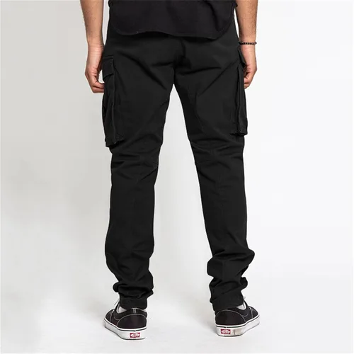 Vista 3 de Pantalones cargo para hombre, pantalones cargo para hombre, pantalones deportivos casuales de algodón, holgados, rectos, con bolsillos