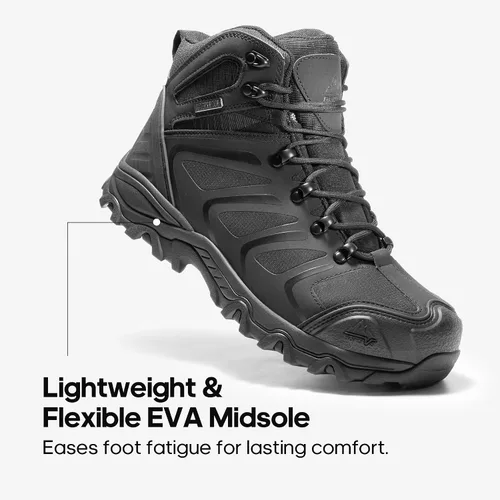 Vista 7 de NORTIV 8 Botas de trabajo impermeables para hombres botas de construcción de seguridad con punta de acero ARMADILLO-STL