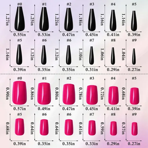 Vista 2 de LoveOurHome 576 uñas postizas largas a presión tipo ataúd, puntas de uñas postizas largas de cobertura completa, uñas acrílicas de ataúd, uñas