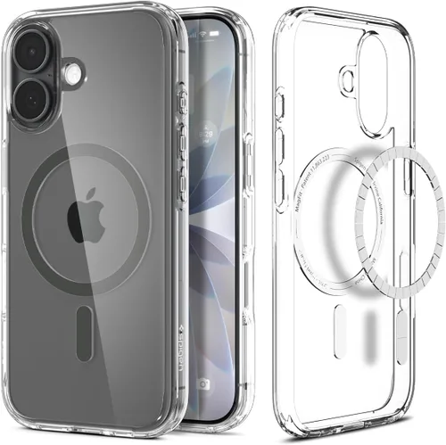 Vista 67 de Spigen Funda para iPhone 13 Mini, ultra híbrida MagFit [antiamarilleo] [compatible con Magsafe] - Transparente