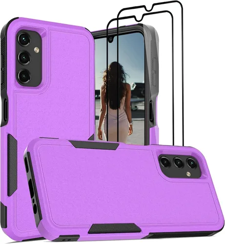 Vista 34 de Jeylly Funda compatible con Samsung Galaxy A12, Samsung Galaxy A12 con protector de pantalla de vidrio templado, protección contra caídas de grado