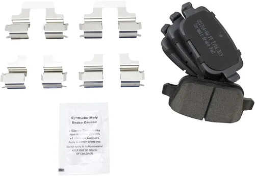 Vista 7 de TRQ Kit de pastillas de freno delanteras y traseras y rotores Kit de productos químicos de freno, pastillas de freno de cerámica compatible con Land