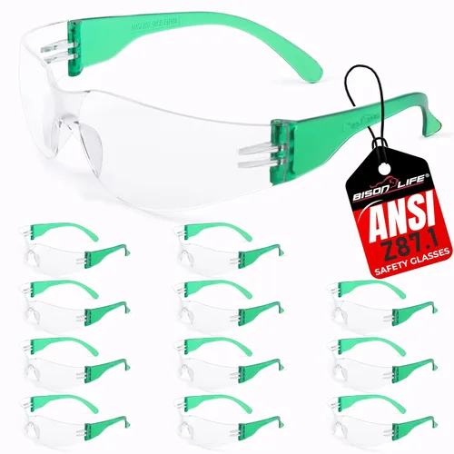 Vista 4 de BISON LIFE Gafas de seguridad surtidas para hombres y mujeres ANSI Z87.1
