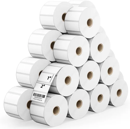 Vista 10 de Etiquetas térmicas de código de barras/SKU de 2 x 1 pulgada, 12 rollos - 1300/rollo, núcleo de 1 pulgada Fit for Rollo/Zebra Label Printers