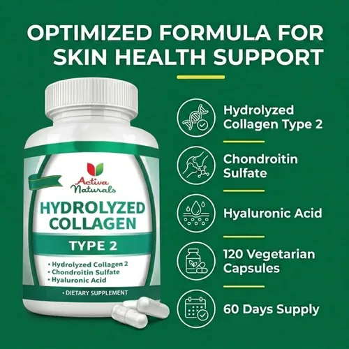 Vista 5 de Suplemento hidrolizado de colágeno tipo 2 con condroitina e hialurónico - 120 Veg. Caps