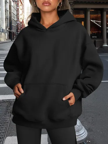 Vista 143 de Trendy Queen - Sudaderas extragrandes con capucha para mujer, suéteres de manga larga, sin botones, de vellón, de otoño, ropa de invierno