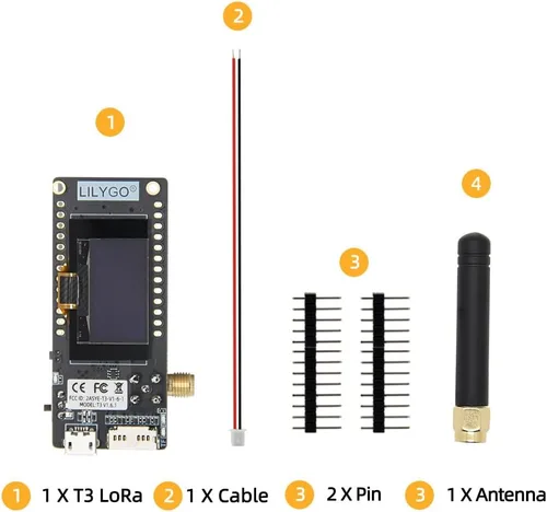 Vista 6 de LILYGO LoRa32 433Mhz ESP32 Placa de Desarrollo OLED 0.96 Pulgadas Tarjeta SD BLE WiFi Módulo TTGO