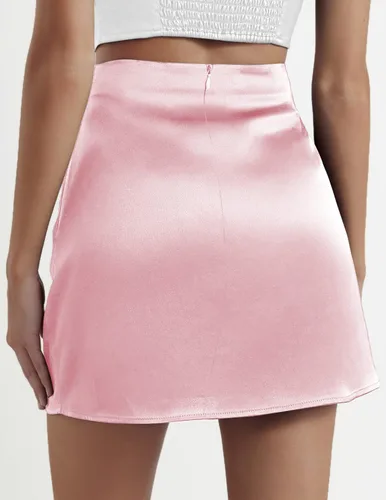 Vista 2 de Zeagoo Minifaldas de cintura alta para mujer, falda corta con cremallera
