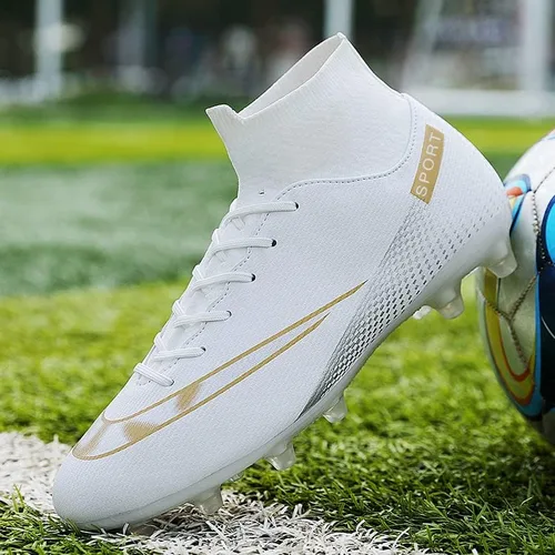 Vista 4 de YEFDG - Botas de fútbol para hombre zapatos de fútbol con tacos y tacos para adultos cómodos atléticos exteriores interiores competición