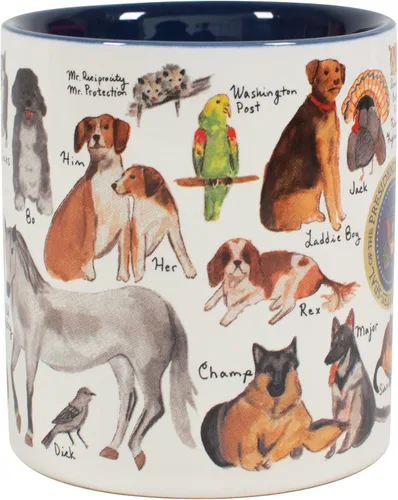 Vista 4 de The Unemployed Philosophers Guild Presidential Pets - Taza con famosos amigos peludos y emplumados de los presidentes de Estados Unidos, viene