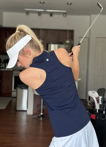 Vista 5 de baleaf - Camisetas de golf para mujer, sin mangas, polo de tenis con espalda cruzada, deportiva y de secado rápido