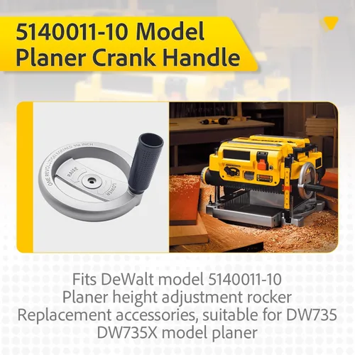 Vista 2 de 5140011-10 Rueda de manivela de ajuste de mango de cepilladora para DeWalt DW735 DW735X Accesorios de repuesto
