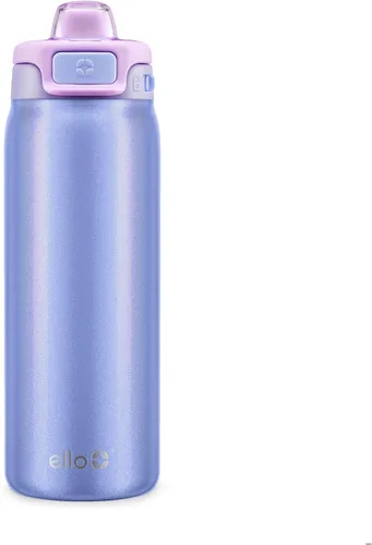 Vista 11 de Ello Pop & Fill Botella de agua de acero inoxidable para niños de 12 onzas con tapa de llenado rápido Botella libre de BPA con aislamiento al