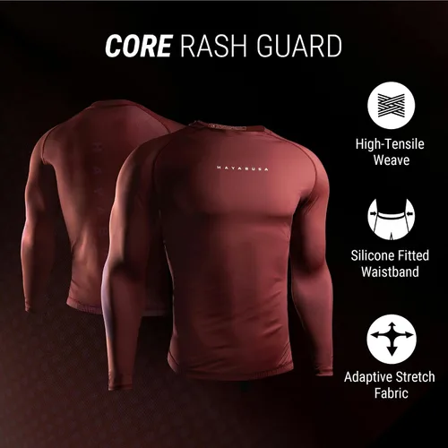 Vista 2 de Hayabusa Protector de erupción BJJ de manga larga para hombre