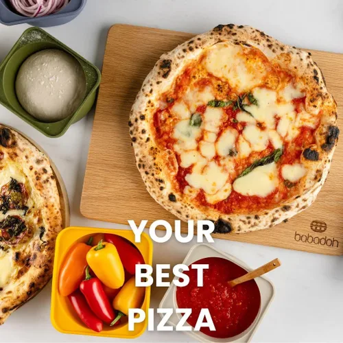 Vista 9 de Babadoh Accesorios para hacer pizza Recipientes a prueba de masa de pizza con tapas Juego de 3 Color de masa Tamaño original
