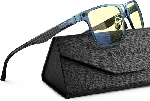 Vista 19 de ANYLUV Blue Light Glasses Men, Carbon Fiber Working Blue Light Blocking Glasses Relieve Eyestrain for Men Women
