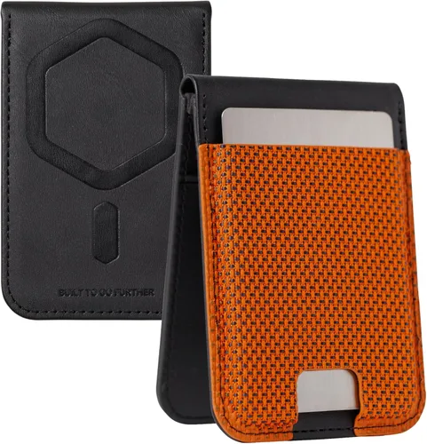 Vista 8 de URBAN ARMOR GEAR UAG - Cartera delgada Kevlar negra para 6 tarjetas con función atril y bloqueo RFID, cartera magnética Metropolis compatible