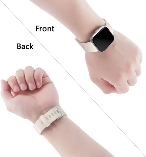 Vista 5 de Wepro Correa compatible con correas Fitbit Versa 2 para mujeres y hombres, correa suave compatible con bandas Fitbit Versa, correa deportiva Beige