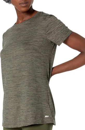 Vista 42 de Amazon Essentials Camiseta de manga corta con cuello redondo para mujer, de secado rápido, para entrenamiento, gimnasio, paquete múltiple