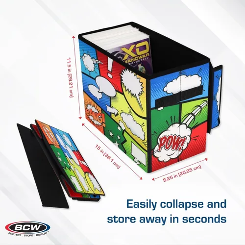 Vista 2 de BCW Bolsa plegable de almacenamiento para cómics de 125 a 150 libros (2 unidades, Pow!)
