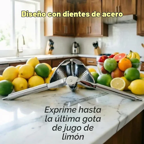 Vista 5 de Exprimidor de cítricos, exprimidor de limón de acero inoxidable Plata brillante