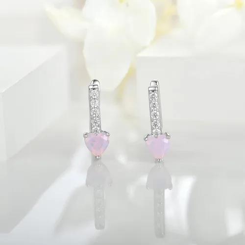 Vista 3 de JO WISDOM Pendientes de aro de plata de ley 925 AAA Cubic Zironia Oval Hoop Pendientes con chapado en oro blanco, joyería para mujer