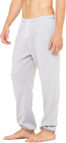 Vista 2 de Bella + Canvas - Pantalón largo de forro polar para hombre, color negro Athletic Heather