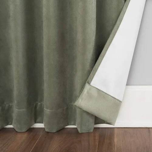 Vista 35 de Sun Zero Hampshire - Cortina térmica de terciopelo con reducción de ruido, 100% opaca con pestañas, 50 x 96 pulgadas, dorado