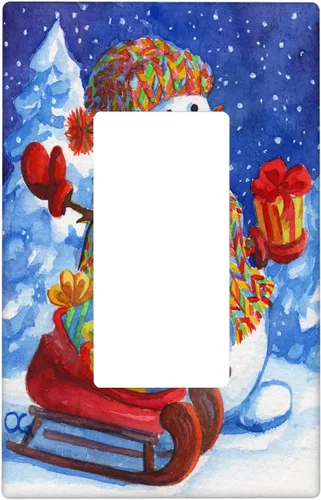 Vista 12 de Cubierta de interruptor de luz dúplex de 1 banda, cubierta decorativa de Navidad con copos de nieve rojos, placa frontal decorativa para cocina
