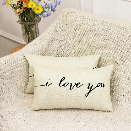 Vista 3 de Ogiselestyle Juego de 2 fundas de almohada lumbares de 12 x 20 pulgadas, fundas de almohada decorativas con citas para decoración de granja, regalos