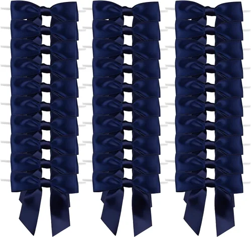 Vista 37 de 7Rainbows 50 mini lazos de satén negro de 1.5 pulgadas para manualidades, costura, álbumes de recortes, boda y envoltura de regalos