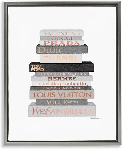 Vista 14 de Chic Shoes Glam Bookstack, 16 x 20 Inch Canvas in Floater Frame Stupell Industries · By Amanda Greenwood · Ready to hang · Fashion forward gift