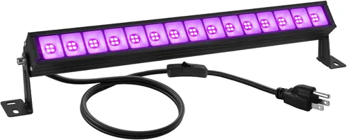 Vista 13 de Barra de Luz Negra LED de 38W Barras de Luz Negra con Enchufe e Interruptor Ilumina Área de 22x22 pies para Fiesta Fluorescente Fiestas de Halloween