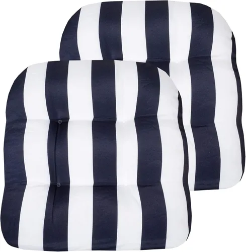 Vista 76 de Sweet Home Collection - Cojines para silla de patio y exterior, almohadillas prémium con relleno grueso y cómodo de fibra, mechones, 19 x 19 Negro
